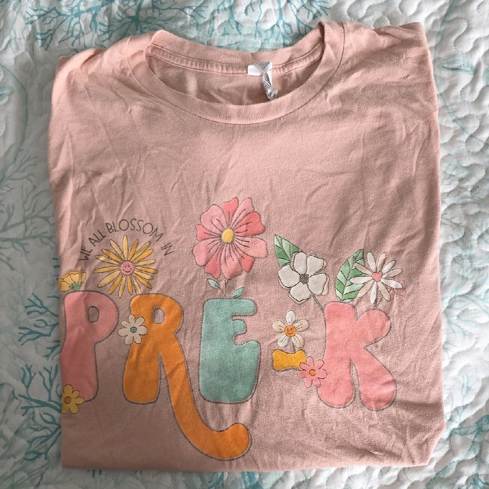 PreK 2X Floral Graphic Tee - Pink